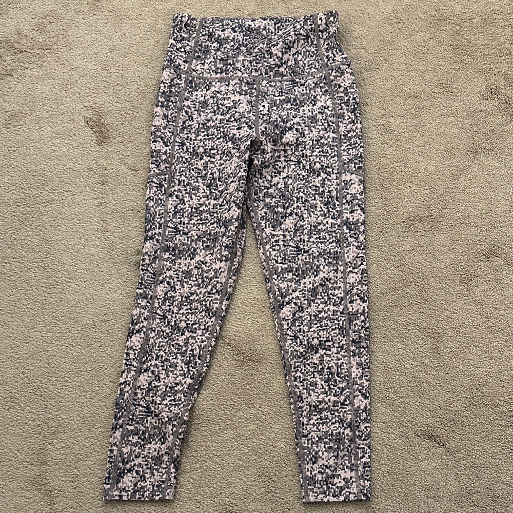 Calvin Klein Pixel Print Leggings and Bra Set -NWOT